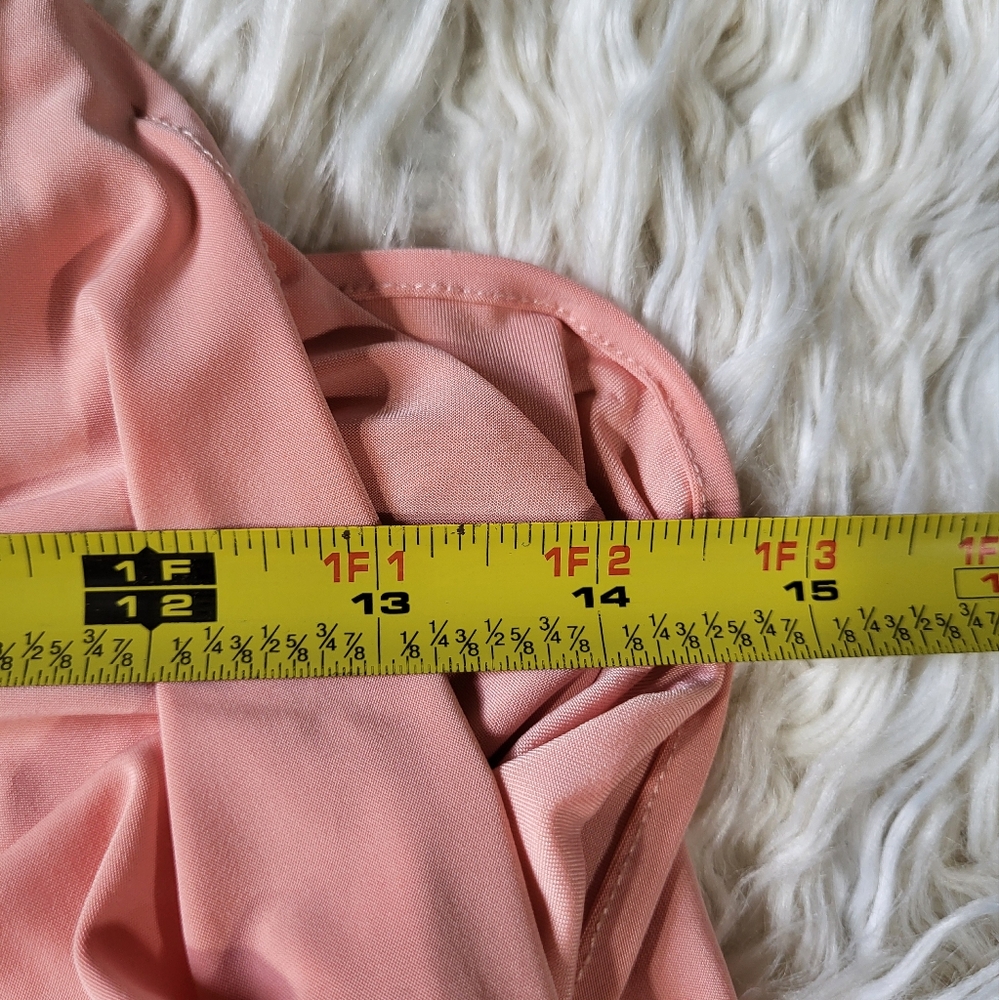 MISA Los Angeles Light Pink Domino Tie Front Midi Dress Size Small - Picture 10 of 16